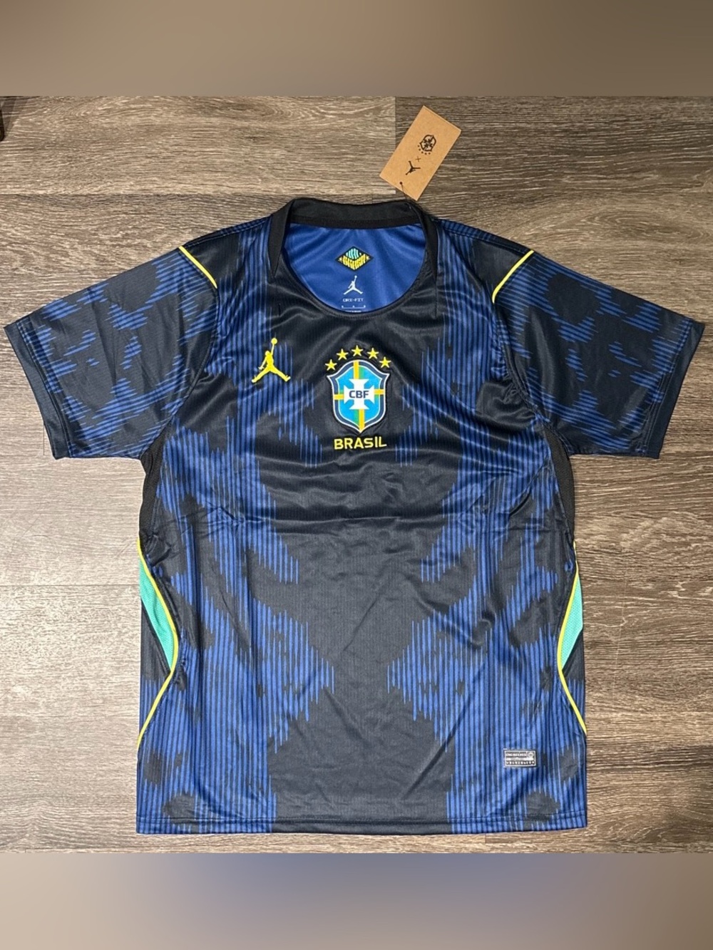 Jordan Brazil Navy and Royal Blue CBF Soccer Jersey World Cup 2026 Men’s M